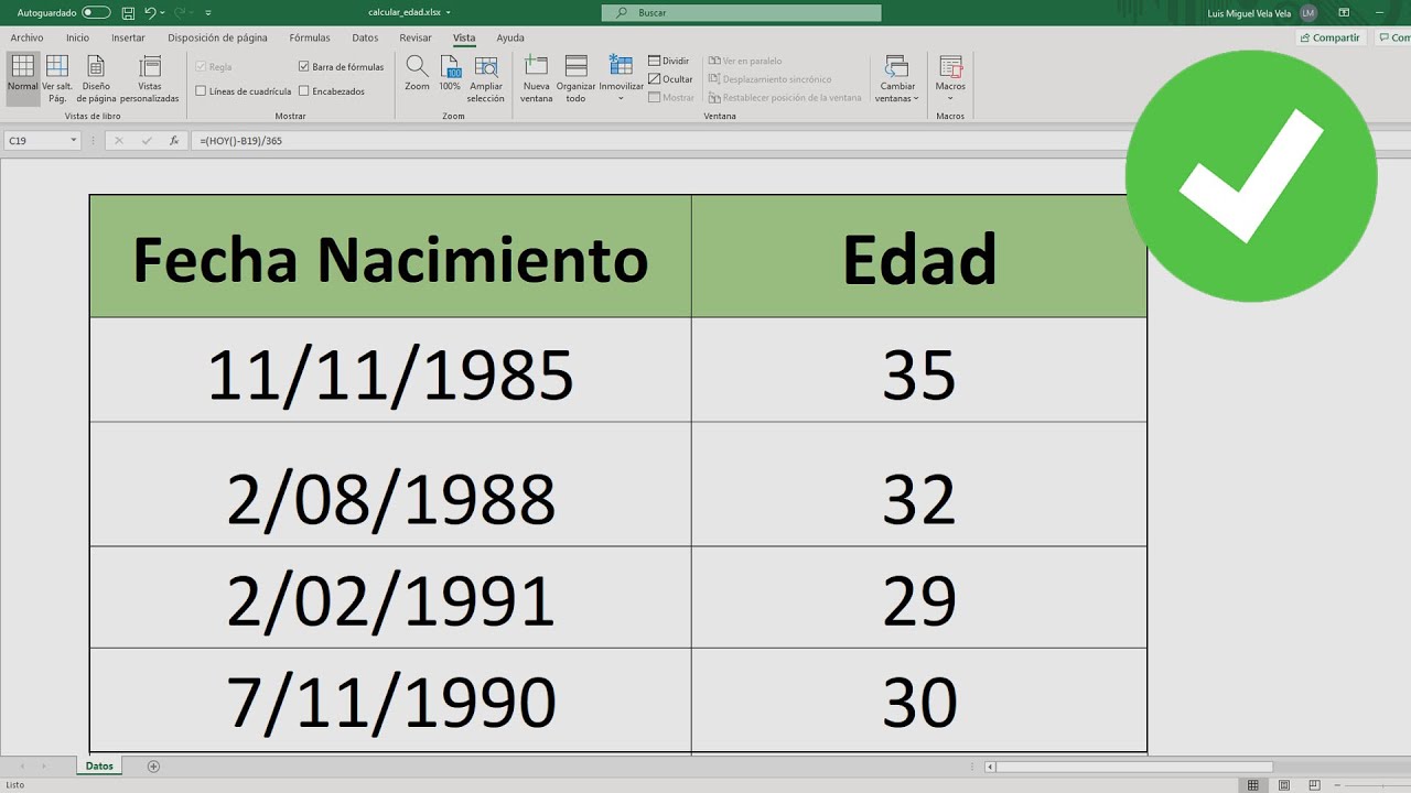 como calcular edad con fecha de nacimiento