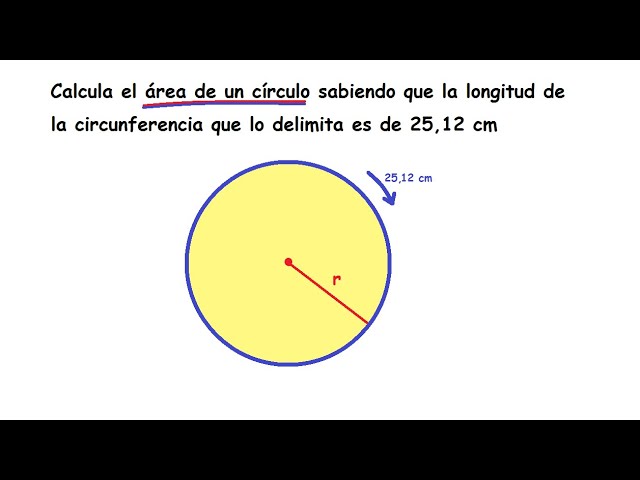como calcular el area de una circunferencia sabiendo la longitud