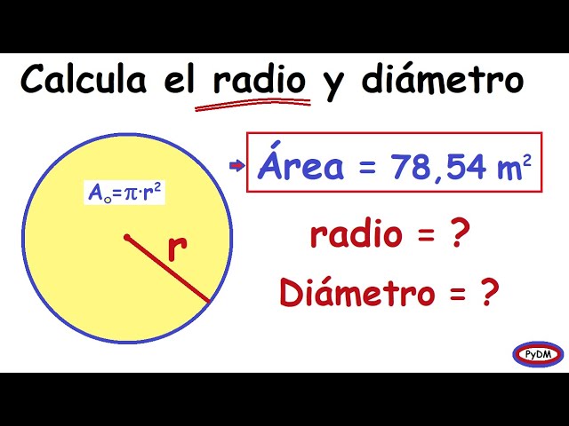 como calcular el radio de un circulo sabiendo su area