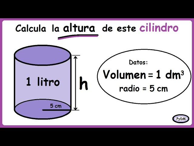 como calcular la altura de un cilindro
