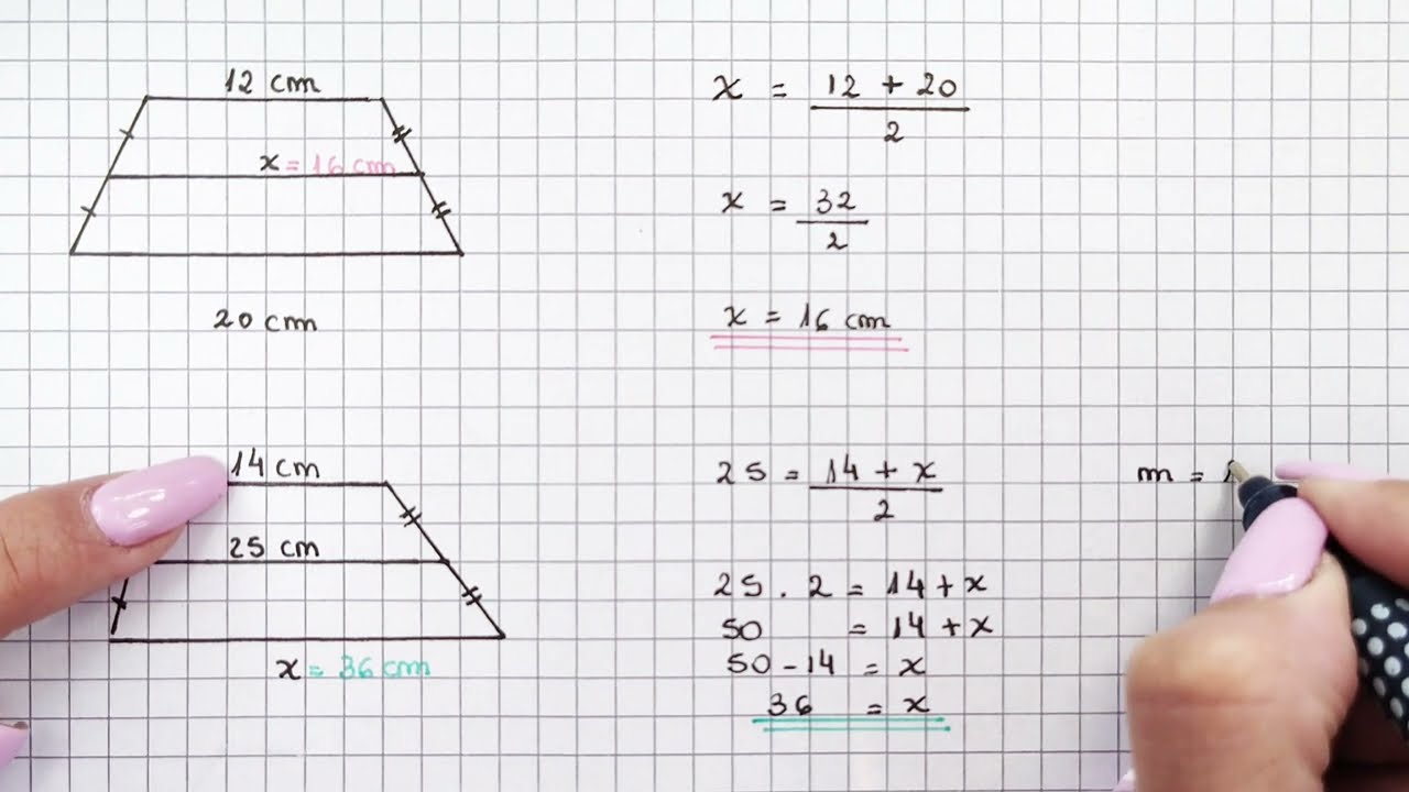 como calcular la base de un trapecio