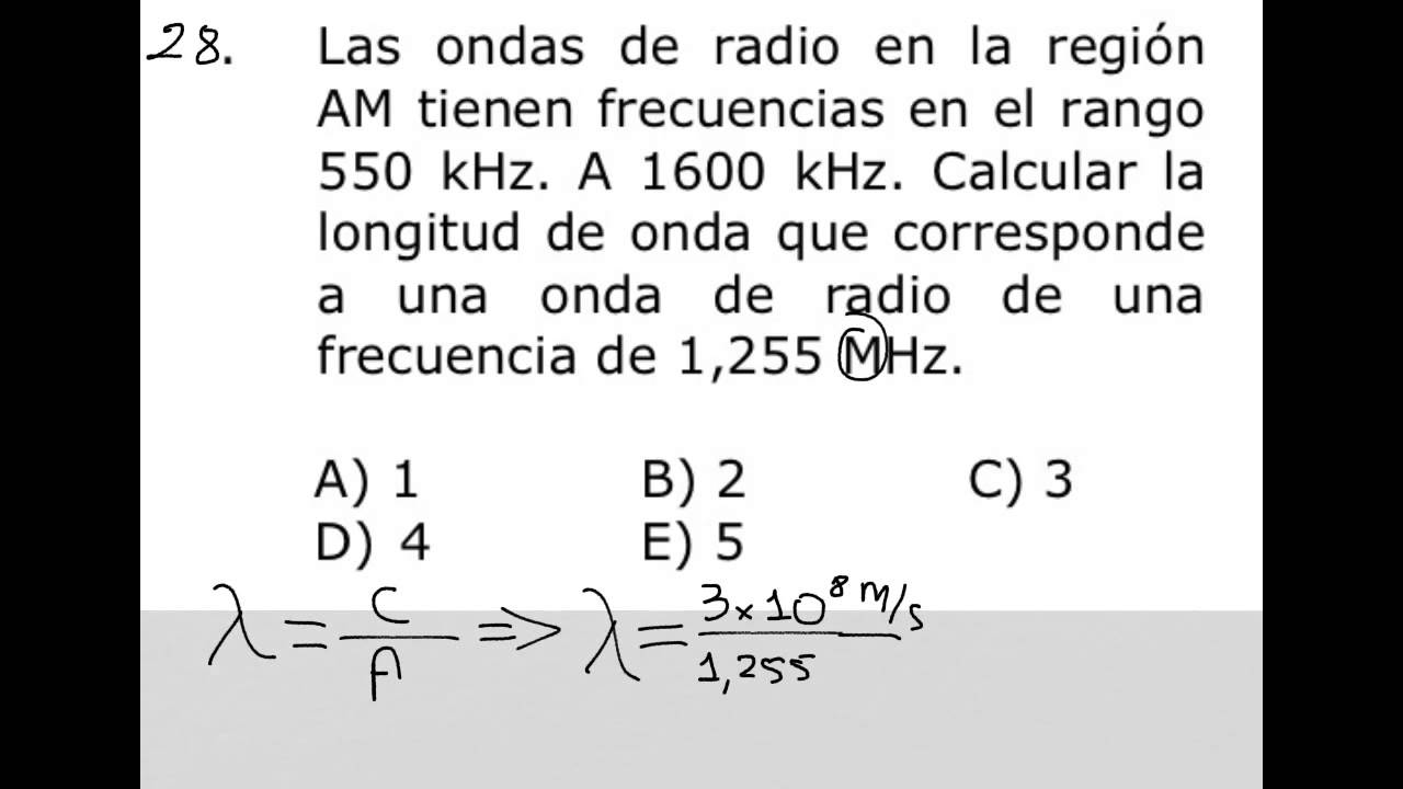 como calcular la longitud de onda con solo la frecuencia