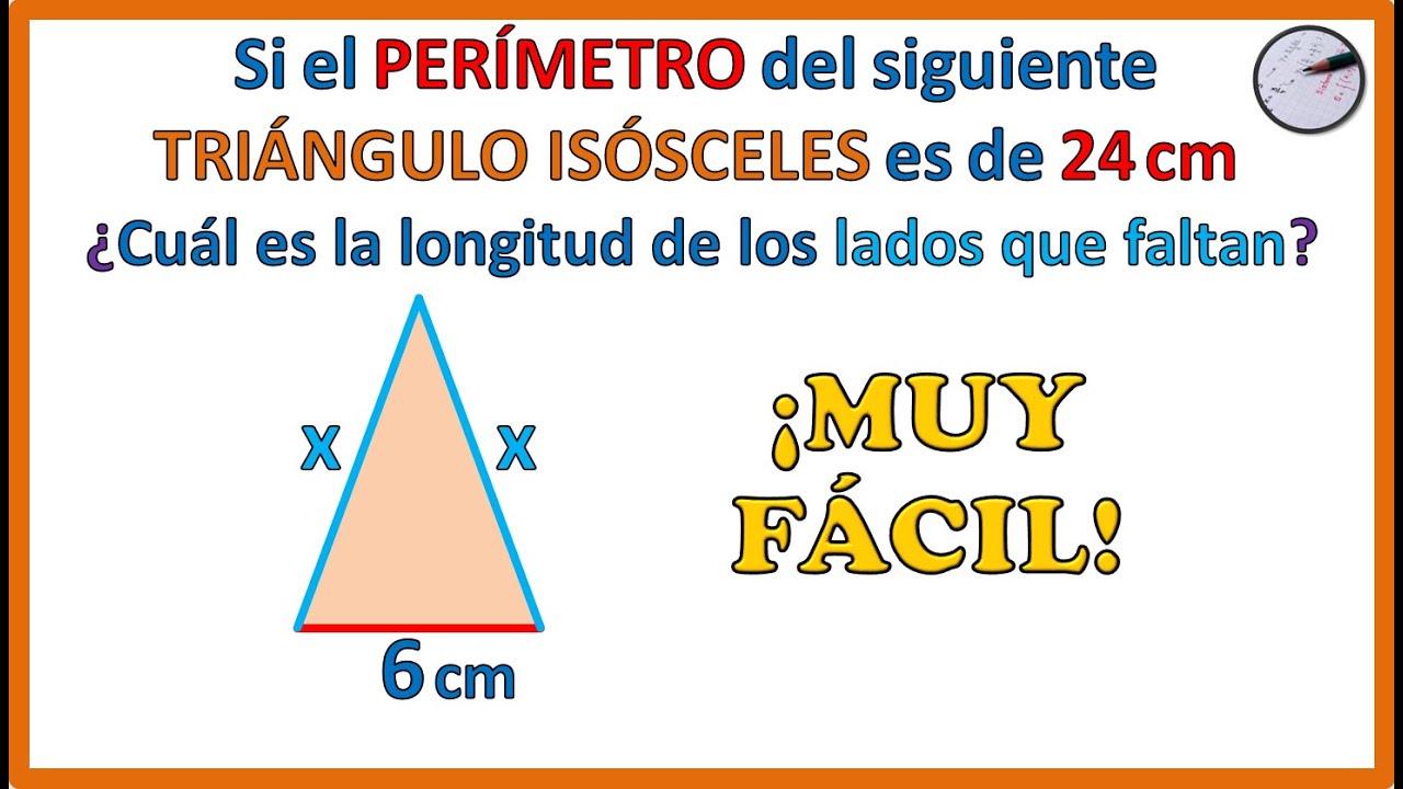 como calcular la longitud de un triangulo isosceles