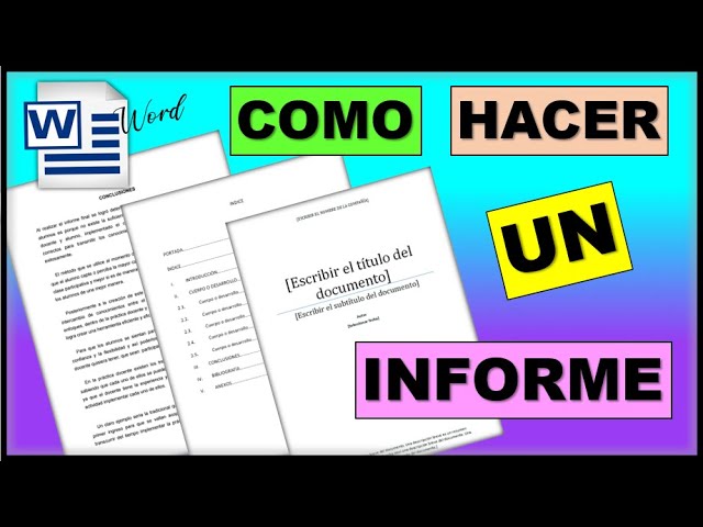 como elaborar un informe de actividades realizadas