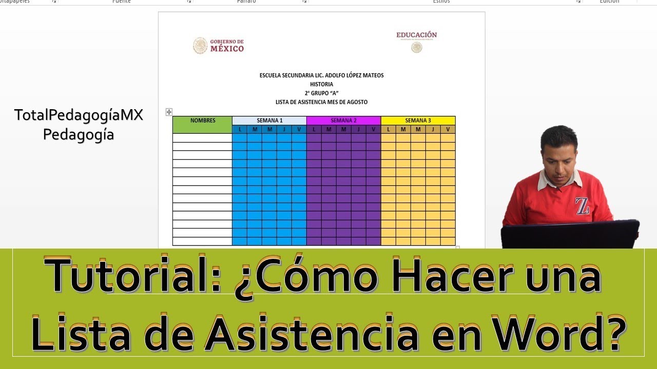 como hacer una lista de asistencia en word
