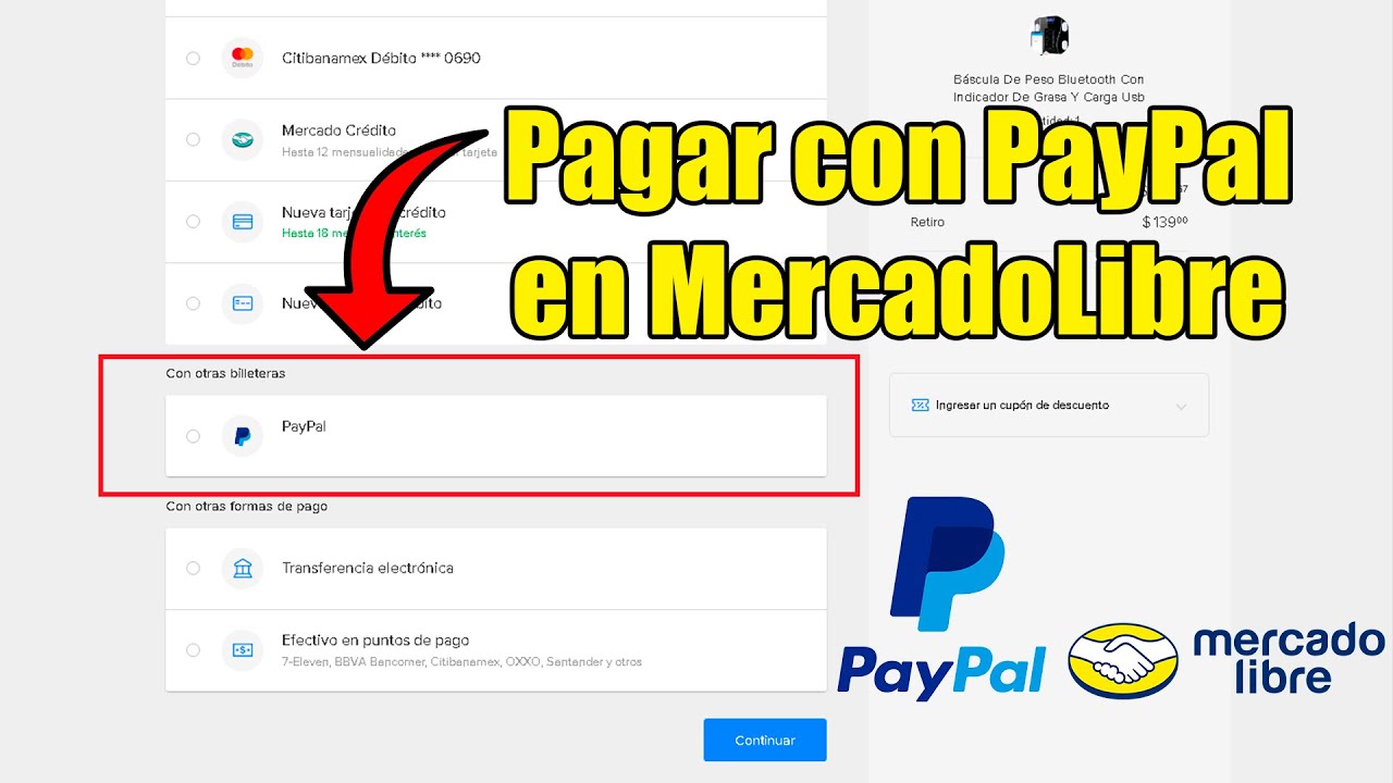 como pagar con paypal en mercado libre