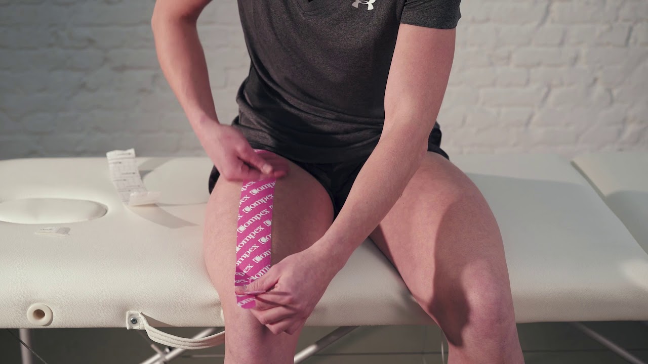 como poner cintas kinesiologicas en el cuadriceps