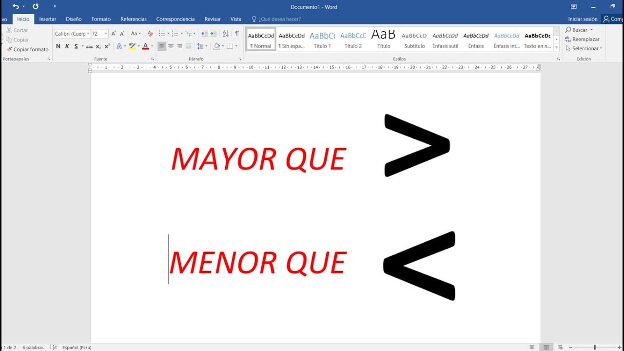 como poner el signo menor que en una laptop