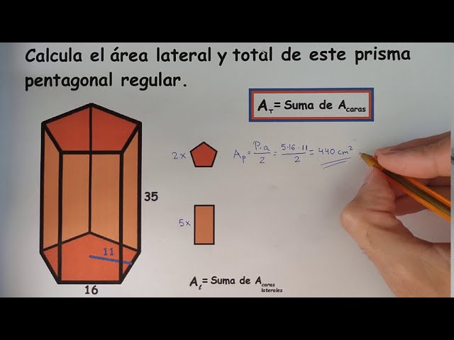 como sacar el area de un prisma pentagonal