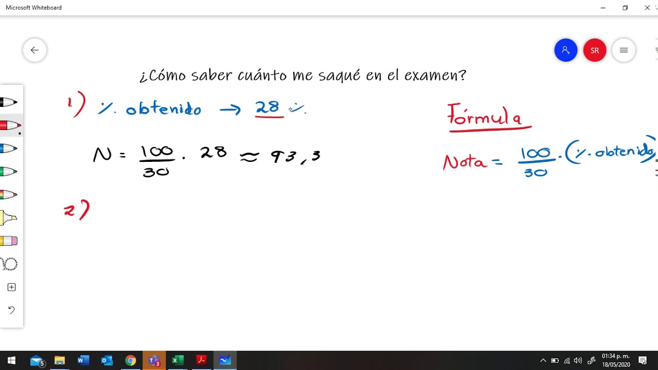 como sacar el porcentaje de un examen