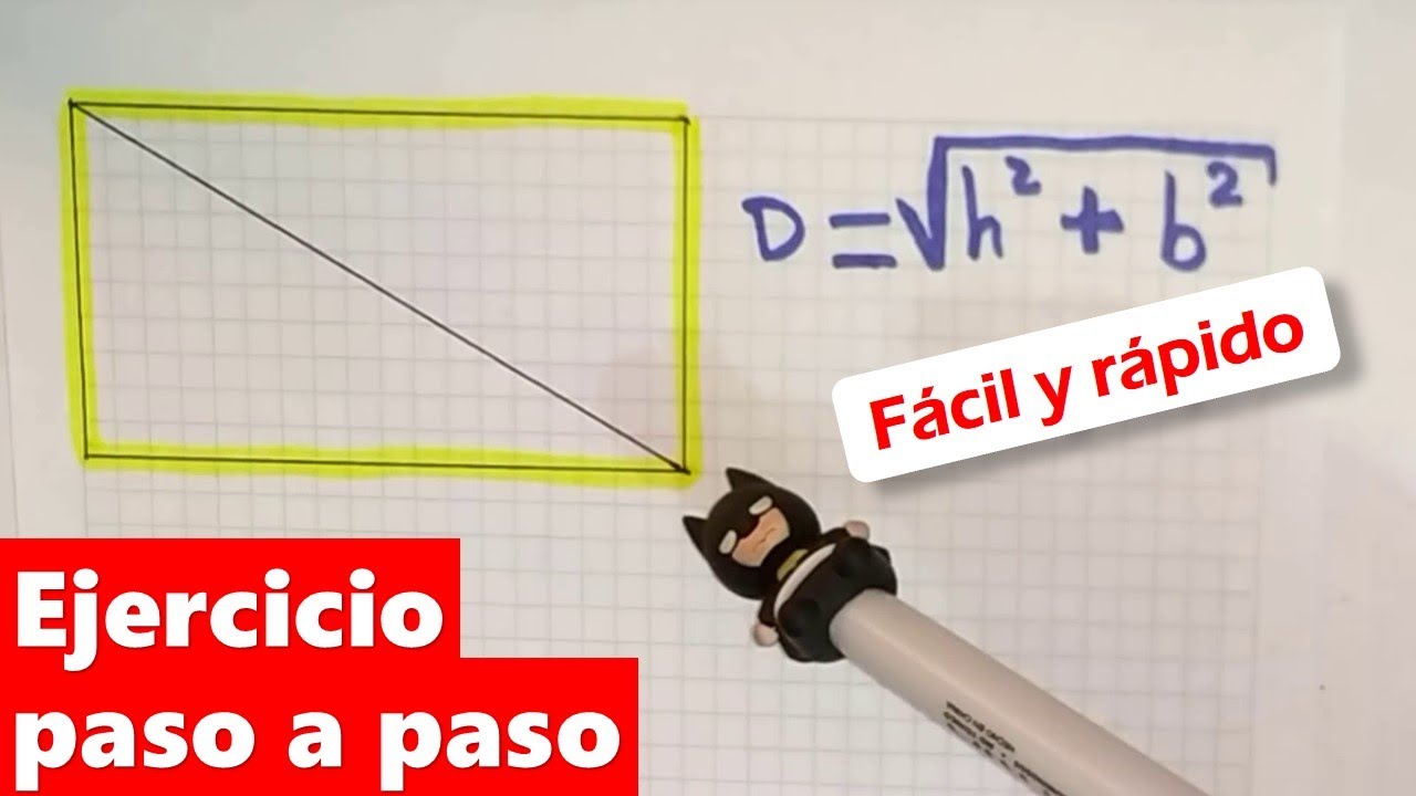 como sacar la diagonal de un rectangulo