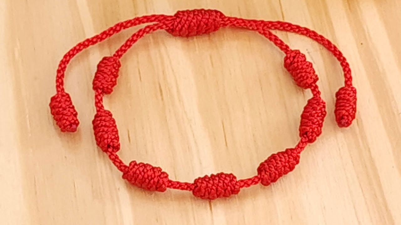 pulsera roja 7 nudos como poner